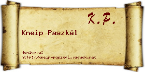 Kneip Paszkál névjegykártya